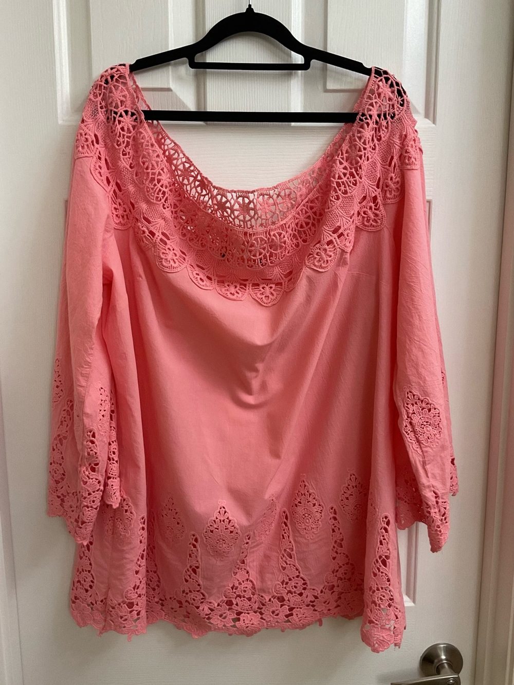 DEMOCRACY Cotton Blouse with Crochet Size 20W